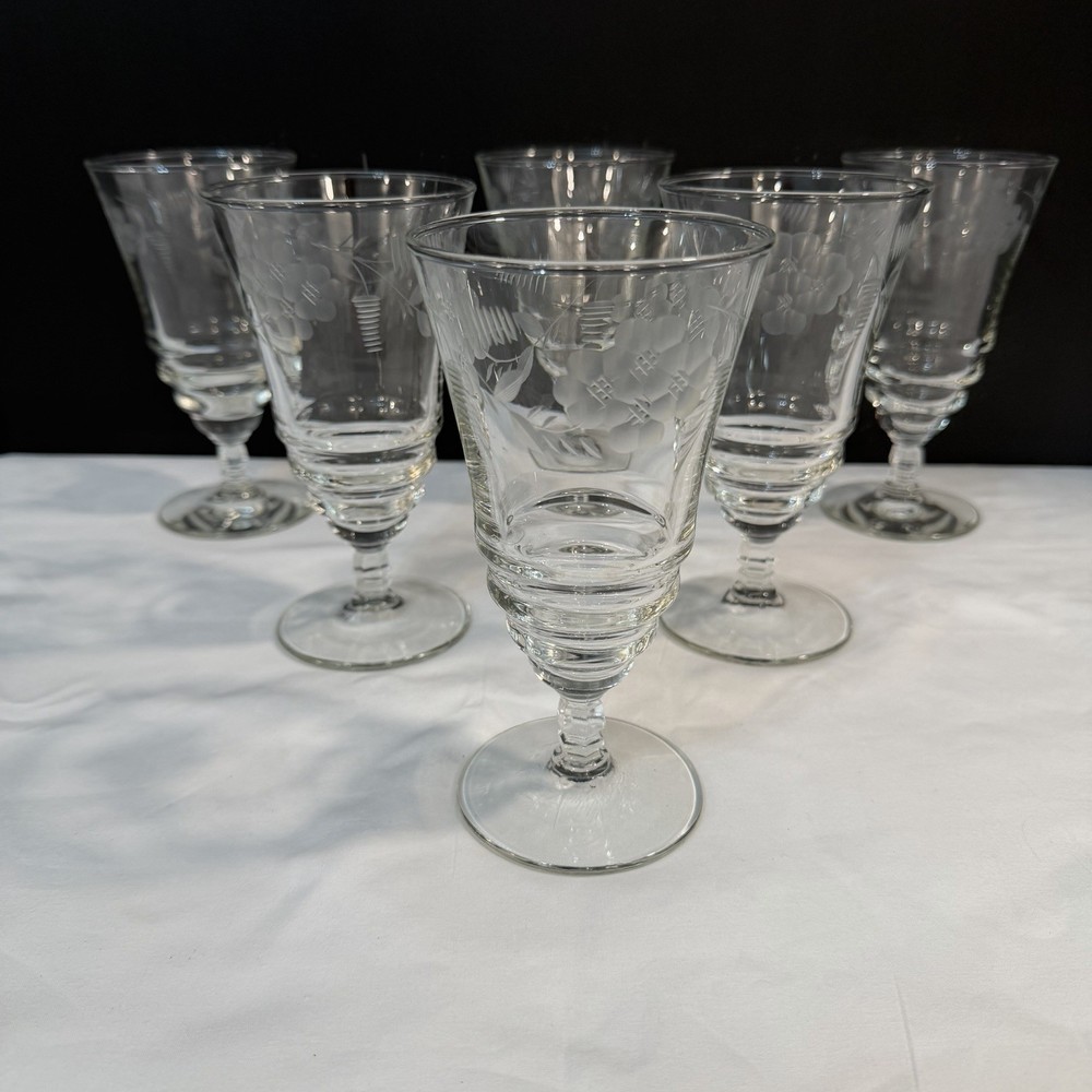 VTG LIBBEY ROCK SHARPE #3005 ICED TEA HALIFAX 6.5”-SET OF 6