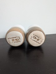 Bennington Potters VT Tri-Color Stoneware Tumblers Set of 2 Mid Century