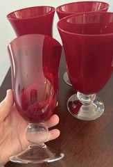 LENOX Holiday Gems Ruby Red Wine/Water Goblets Set of 4 EUC Discontinued