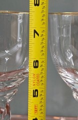 Set of 3 Lenox Unity Gold Trim Crystal 7.5” Wine Glasses w/ Twisted Stem
