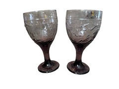 Libbey Amethyst Garden Vine Wine Goblets – SET OF 2