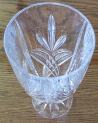 3 GODINGER CRYSTAL MILANO 16oz ICED TEA GLASSES 7 7/8″ GOBLETS -CUT FANS- NICE!