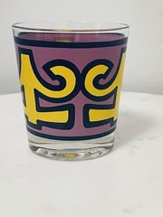 Poison By Anchor Hocking Low Ball Glass “Arsenic” Purple Yellow Vintage Retro