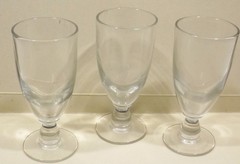 3 Beautiful Biedermeier Thick Wall Mouth Blown Glasses / Chalices With