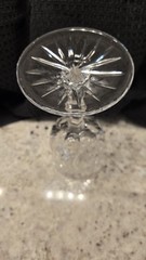 American Cut Eleanor Water Goblet Crystal Stemware Pinwheel Fan 7.125″ VTG
