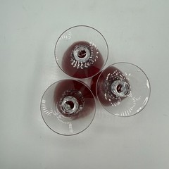 Morgantown Spanish Red Golf Ball 4 3/4” Wine Stem Glasses – Set of 3 – Perfect!