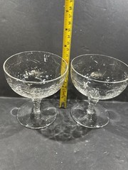 Libbey Rock Sharpe Cut Crystal Sorbet Goblets Set of 2 – Excellent Shape