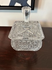 WARA LEAD CRYSTAL JELLY JAM JAR MADE IN WEST GERMANY approx 5″H
