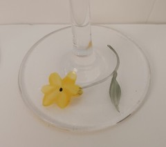 Lenox Floral Spirit Etched/Hand-painted 8-7/8″ Tulip Wine Glasses (3)