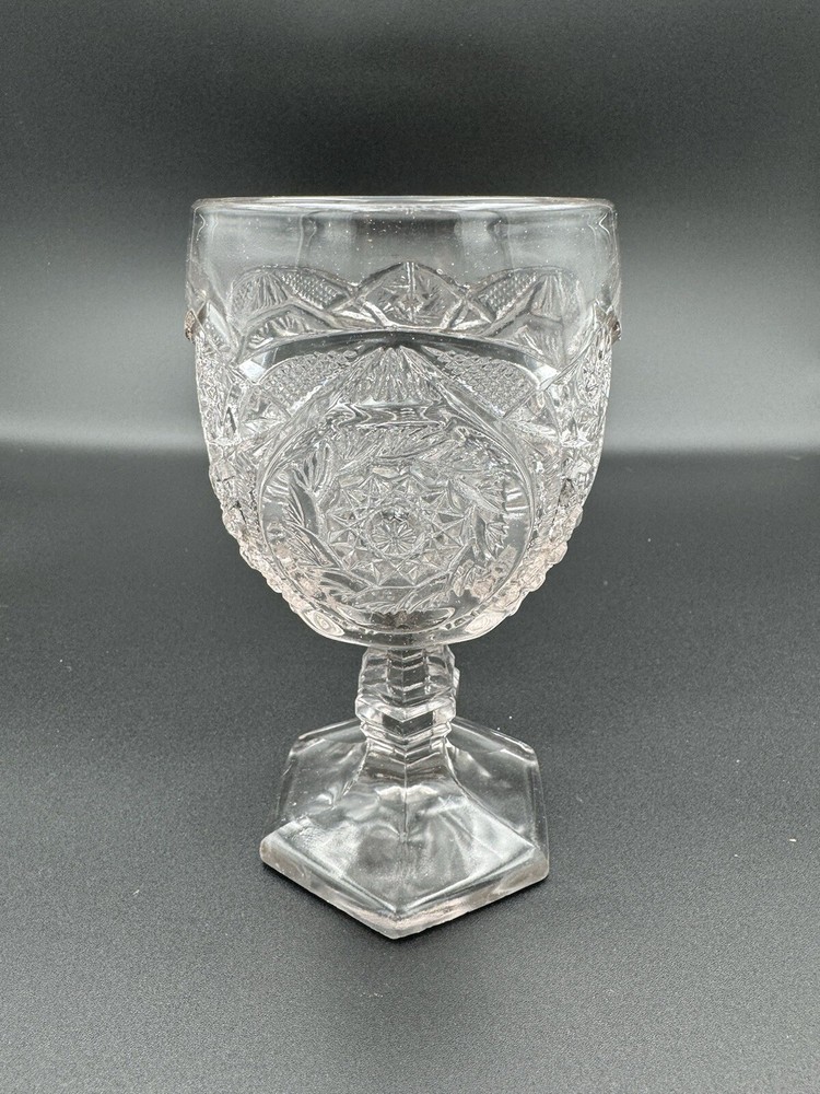 EAPG U.S. Glass # 15101 COMET aka Buzz Star, Whirligig Goblet 1907