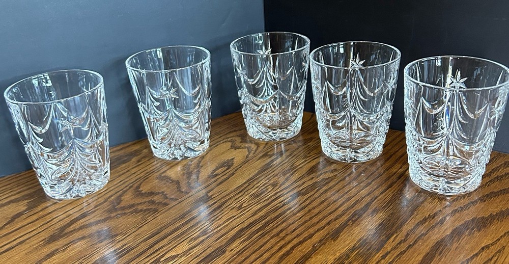 5 Gorham O’Tannenbaum Cut Crystal Double Old Fashion Glasses Germany