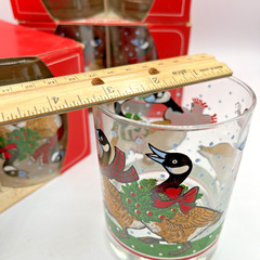 Vtg Libbey Christmas Canada Goose Crystal Tumblers Holiday Rocks Glass USA (12)