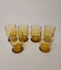 Vintage Anchor Hocking Amber Esprit Juice Glass Set Of Six