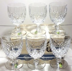 6 VINTAGE WATERFORD CRYSTAL KILCASH 10 oz. WATER GLASSES 5 1/4″ ~ ORIGINAL BOX