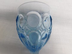 i7 – Fostoria Glass Co. USA Moonstone Lt. Blue Wine Glasses Lot of 4