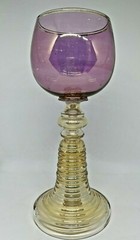 Huge Theresienthal Art Nouveau Bavarian Roemer Iridescent Wine Glass Goblet 10″