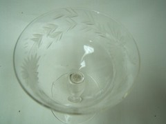 Lot of 4 Cut Flower and Leaves Champagne/Tall Sherbets Lot of 4 4 3/4″ Tall