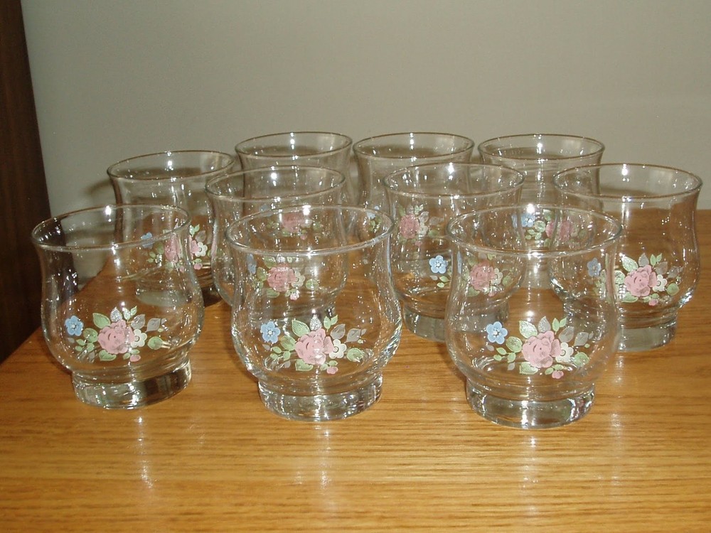 1 Pfaltzgraff Tea Rose Tulip 8 oz Juice Glass solid base tumbler *10 available