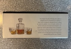 New! Paksh 7pc Italian Crafted Glass 34 1/4 oz Whiskey Decanter Set W/6 Glasses