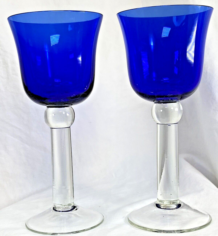 Cobalt Blue Goblets Set of 2 By «Gorgeous Designs»