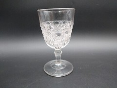 EAPG Co-op Flint Glass Goblet Currier and Ives
