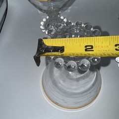 Boopie CANDLEWICK Sherbet /Dessert Gold Rim Glasses Set of 4 Beaded Base. 3.5”