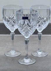 WATERFORD CRYSTAL ☘️ 💎 3 – 8 1/2″ Marquis MARKHAM Crystal Water Goblets Glasses