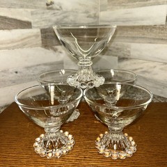 Anchor Hocking Boopie Clear Champagne /Sherbet Glasses 3 ½” Tall, 3 1/2 Set Of 5