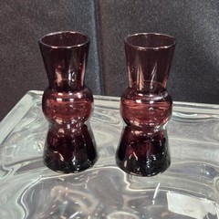 Vintage Amethyst Purple Hour Glass Cordial Glasses Set of 2 Made in Japan