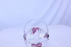 Bowl Anna Hutte Bleikristall 24% Lead Crystal Bowl Basket Floral 7-3/8″