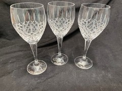 Mikasa Coventry 9″ wine/water glasses set of 3. Rare in 9″