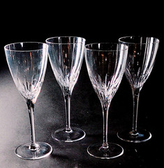 WATERFORD Marquis CLARIA WATER GLASSES, Cut Crystal, 8 1/2″, 6 oz, 4PC