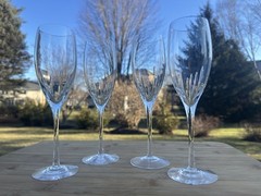 Lenox Starfire Allegro Flute Crystal Stemware 8 3/8″ Tall 7 Oz ~set Of 4