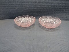 Imperial Glass Co. Mogul Variant Pink Set of 2 Small Fruit Bowls 4 5/8″ x 1 3/4″