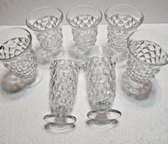 7PC SMALL ONES FOSTORIA AMERCIAN FOOTED JUCIE TUMBLERS