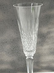 Vintage Lenox USA Crystal Champagne Flutes Glasses Set 2 Cut Crystal Starburst