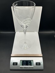 Lenox Crystal Windswept, Set of 4, Wine / Water Glasses, Etched Spirals, 8 1/2”