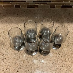 Arcoroc Vintage Gray Smoked Stemware Glasses Set Of 6 France Gradient Black