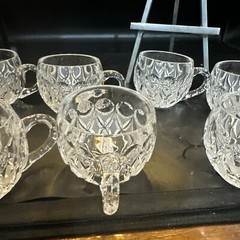 natchmann crystal Anglia Pattern Set Of 8 Punch Cups