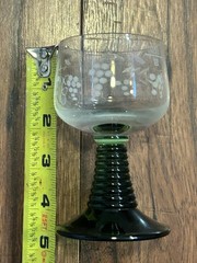 Vintage Beehive Green Stemmed French Wine Tasting Glasses Set Of 4 Luminarc