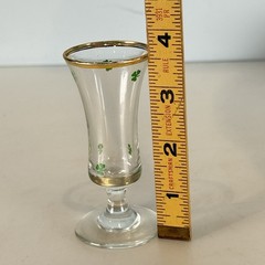 Shamrock Liqueur Cordial Glasses Set of 6 Irish Mist Gold Rim 3.5” Tall