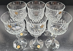 6) Schott Zwiesel Desiree Wine Glasses Set Vintage Crystal Clear Cut Germany Lot