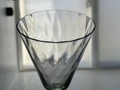 Tiffin Franciscan Goblet 15022 Uranium Green Twist Diamond Optic U.S. GLASS