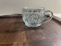 L. E. SMITH GLASS AZTEC PINWHEEL/STARS DESIGN GLASS PUNCH CUP SINGLE HEAVY