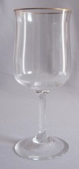 Wine Goblet Glass Vintage Lenox Crystal Intrigue Pattern Gold 6 1/4″