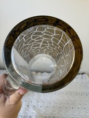 Mid Century 22k Gold Mosaic Pitcher & Set Of 6 low ball glasses- hard to find