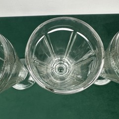 4 Libbey Milkshake Ice Cream Sundae Clear Glass Basketweave Base 7″ Vintage 60s