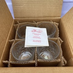 Set Of 4 Princess House Fantasia Old Fashioned Glasses 10Oz Clear Vintage Floral