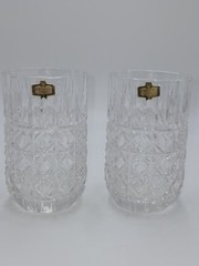 2 pcs Crystal Zajecar Glass TumblerHighball glasses made in Yugoslavia