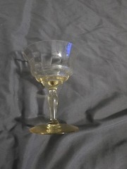 2 Depression glass Sherbet Or champagne Glasses Slightly Different Designs